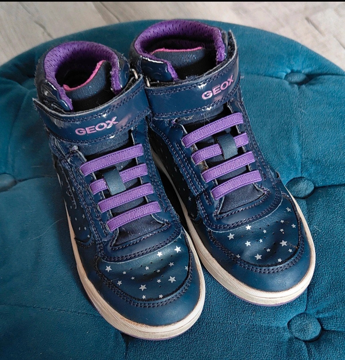 Blauw/paars Geox J Maltin Girl A Sneakers maat 31, Ophalen of Verzenden, Zo goed als nieuw, Meisje, Schoenen