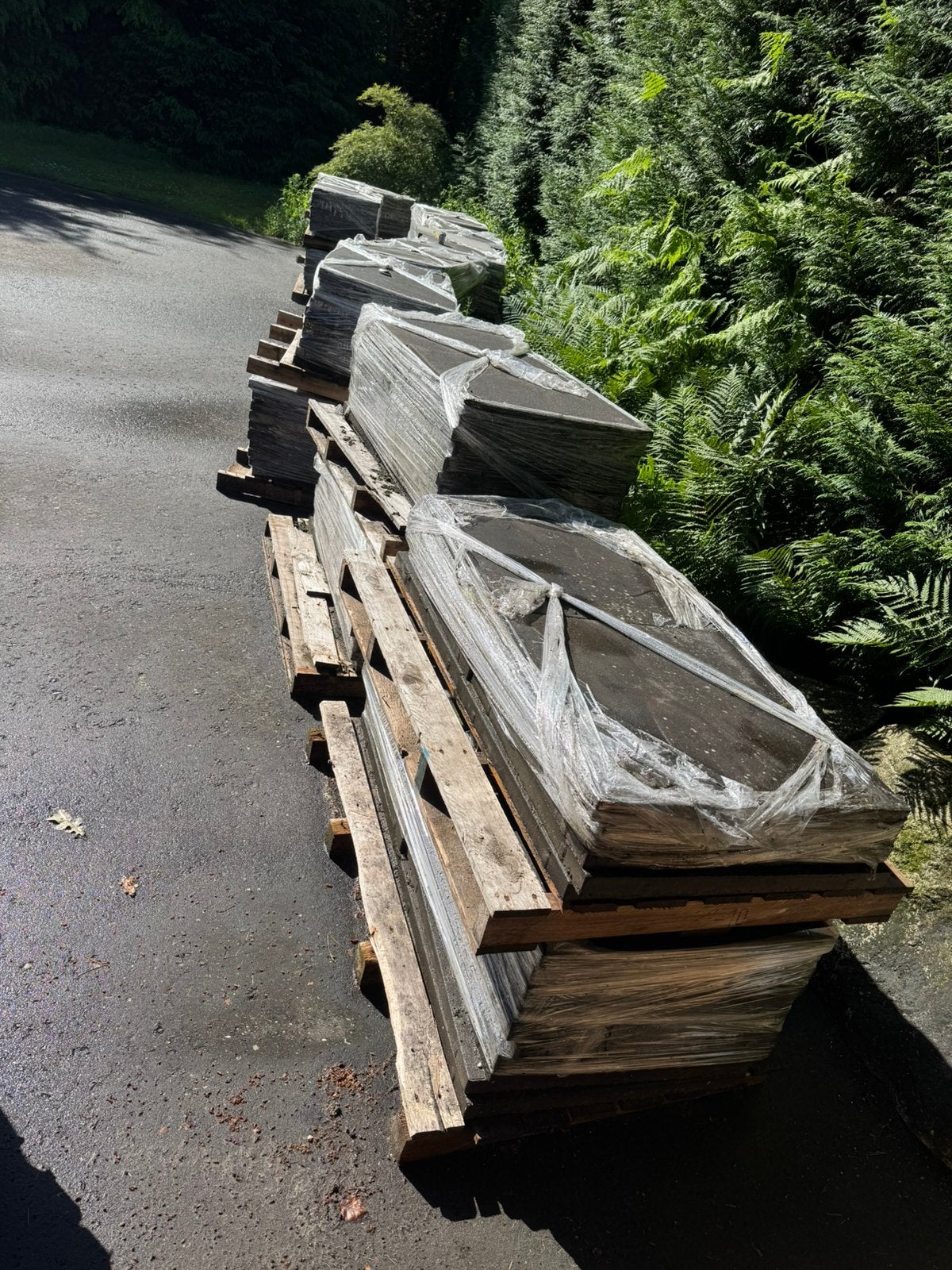 90 m² Luxe Terrastegels 60x60x4 cm – Antraciet Gemêleerd, Tuin en Terras, Ophalen of Verzenden, Zo goed als nieuw, Beton, Terrastegels