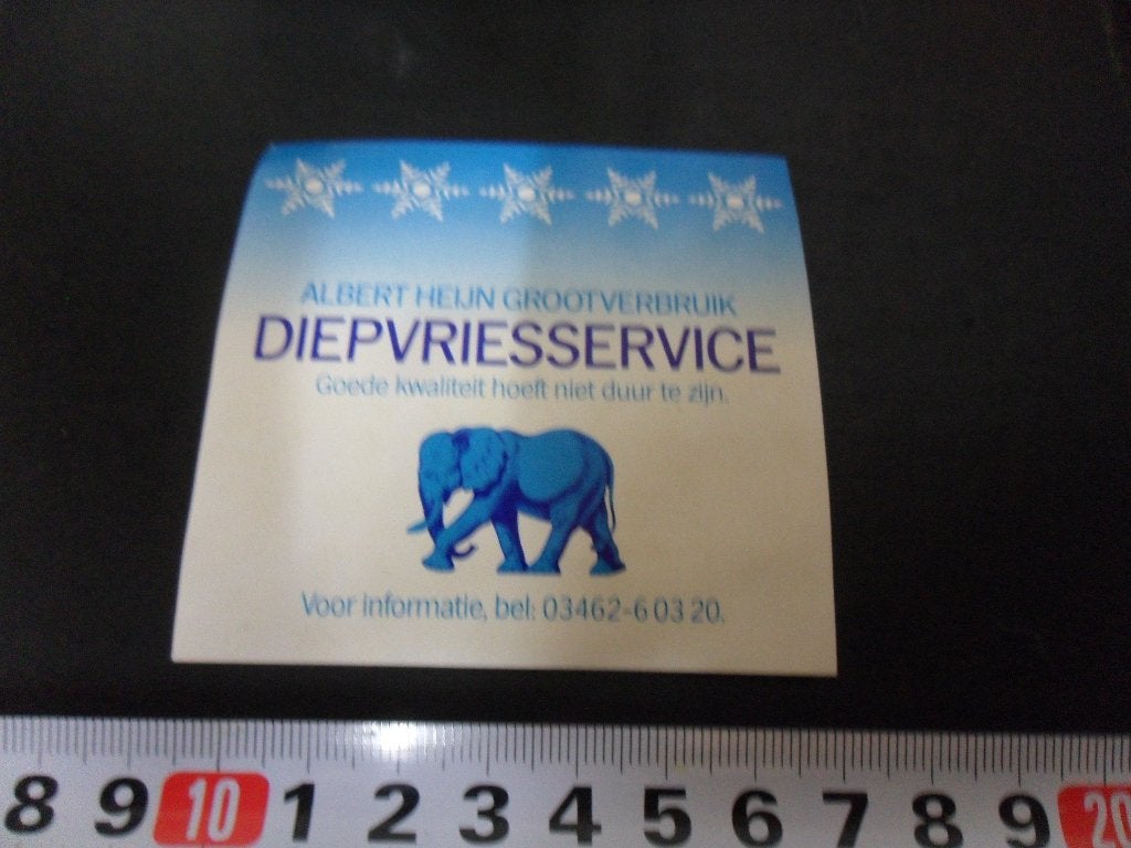 sticker Spermarkt AH Albert Heijn DIEPVRIESSERVICE, Verzamelen, Ophalen, Zo goed als nieuw