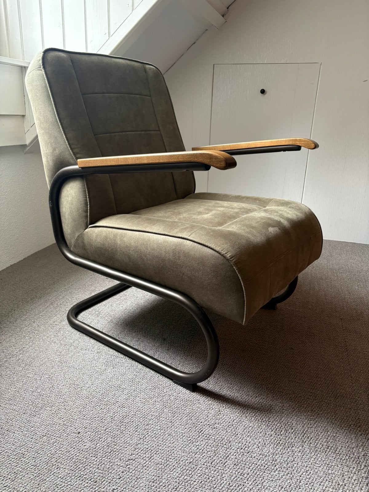 Mooie groene lekker zittende fauteuil, Ophalen, Zo goed als nieuw, 75 tot 100 cm, 50 tot 75 cm