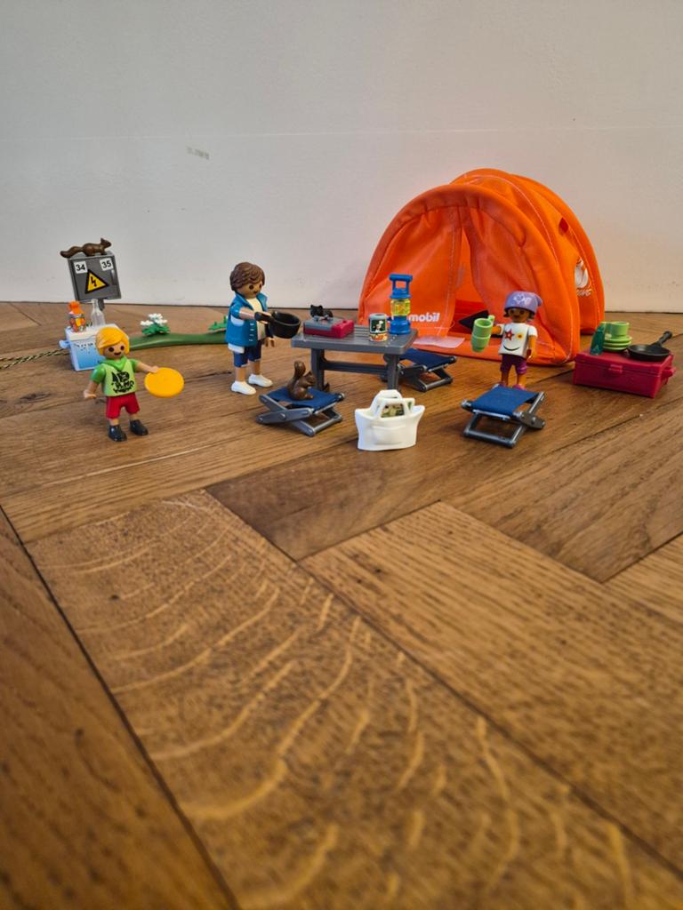 Playmobil Camping Set met Tent en Figuren, Ophalen of Verzenden, Zo goed als nieuw, Complete set