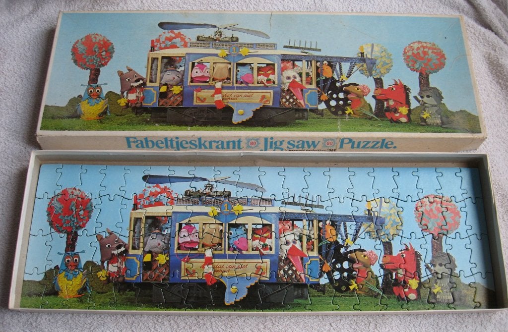 2x Fabeltjeskrant Panorama Multipuzzel + 2x elk 63 stukjes, Ophalen of Verzenden, Gebruikt, Tv, Overige typen