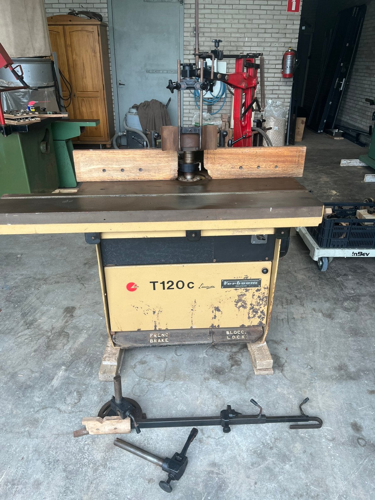 SCM T120C tafelfreesmachine + Leitz freeskoppen + freesmesse, Doe-het-zelf en Verbouw, Ophalen, Gebruikt, Overige soorten, SCM