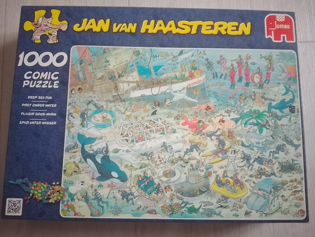 Jan van Haasteren Deep Sea Fun puzzel 1000 stukjes, Ophalen of Verzenden, 500 t/m 1500 stukjes, Zo goed als nieuw