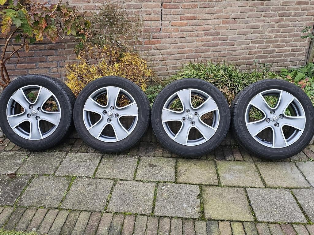 ✅️ 4x100 Originele Renault velgen met zomerbanden 16 inch, Auto-onderdelen, Ophalen, Gebruikt, 16 inch, Banden en Velgen