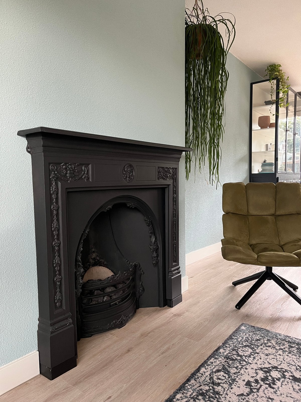 Gietijzeren gas/houthaard victoriaanse stijl - Strovax gasco, Huis en Inrichting, Haarden, Ophalen, Zo goed als nieuw, Inbouwhaard