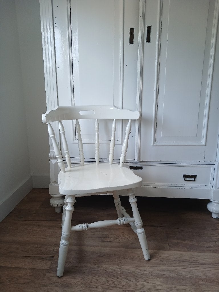 Stoel, Huis en Inrichting, Stoelen, Ophalen, Gebruikt, Wit, Eén