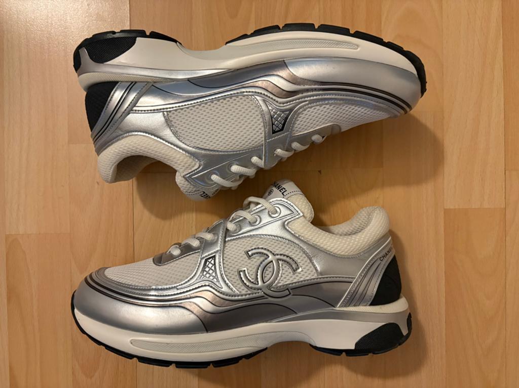 Channel CC logo sneaker, Kleding | Heren, Schoenen, Verzenden, Wit, Sneakers of Gympen, Gedragen