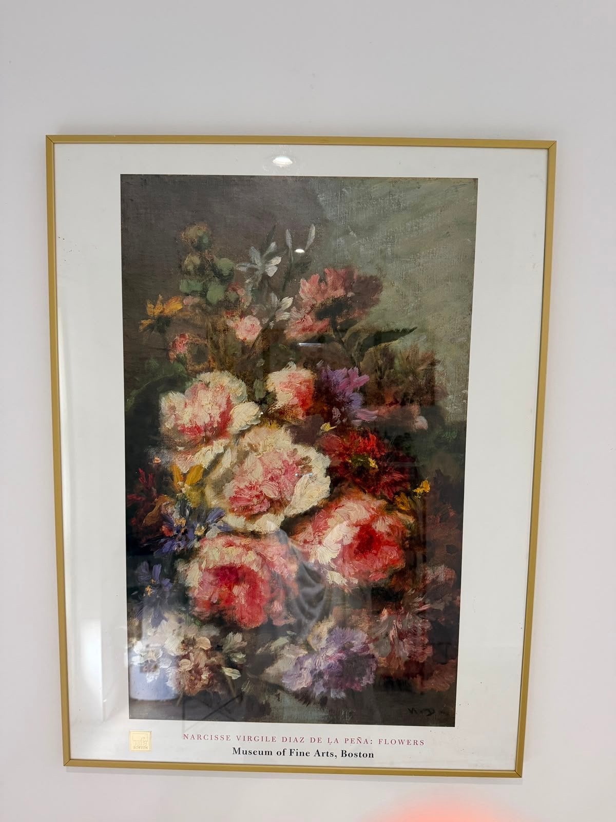 Bloemenpracht: Narcisse Virgile Diaz de la Peña print, Antiek en Kunst, Ophalen of Verzenden, Klassiek, Print, Papier