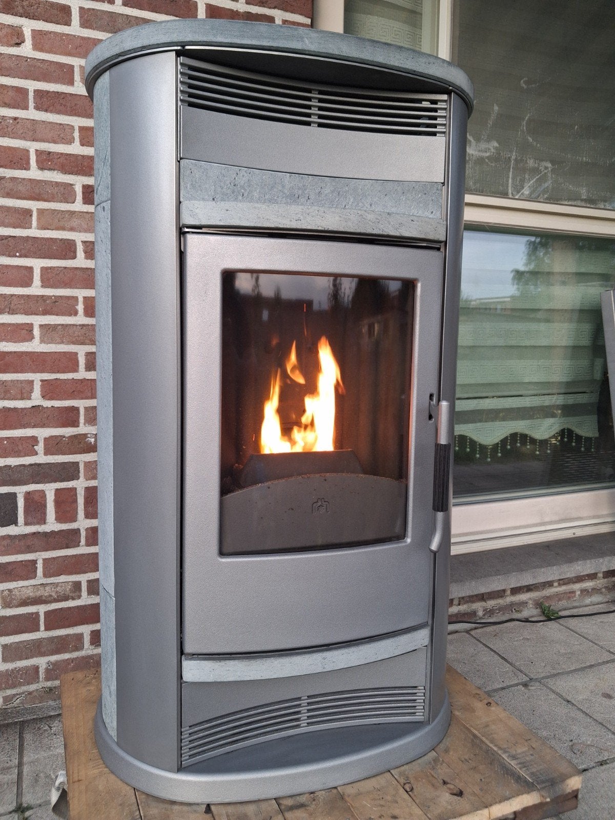 Edilkamin Polaris 12kW Speksteen pelletkachel  met levering, Ophalen, Gebruikt, Houtkachel, Vrijstaand
