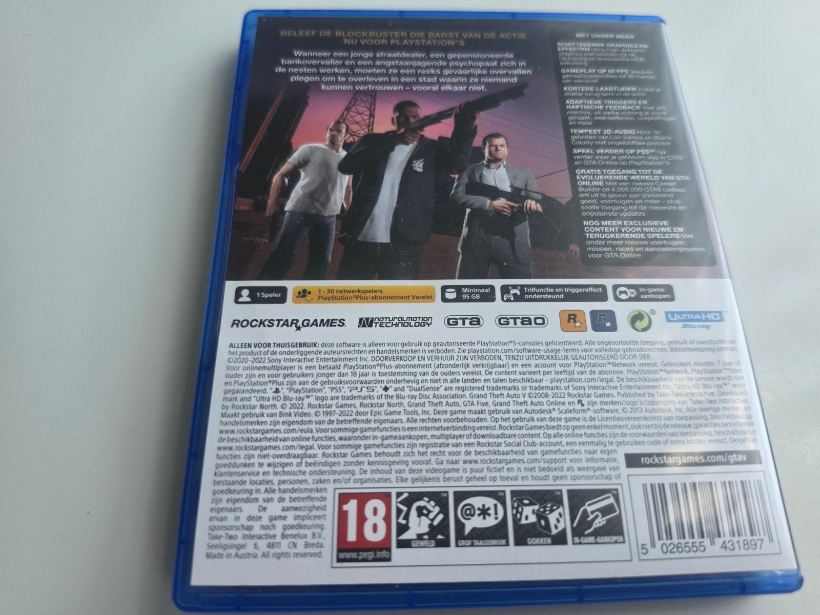 Grand Theft Auto V (GTA 5) PS5 Lees Beschrijving Aub, Avontuur en Actie, Online, Vanaf 18 jaar, 1 speler