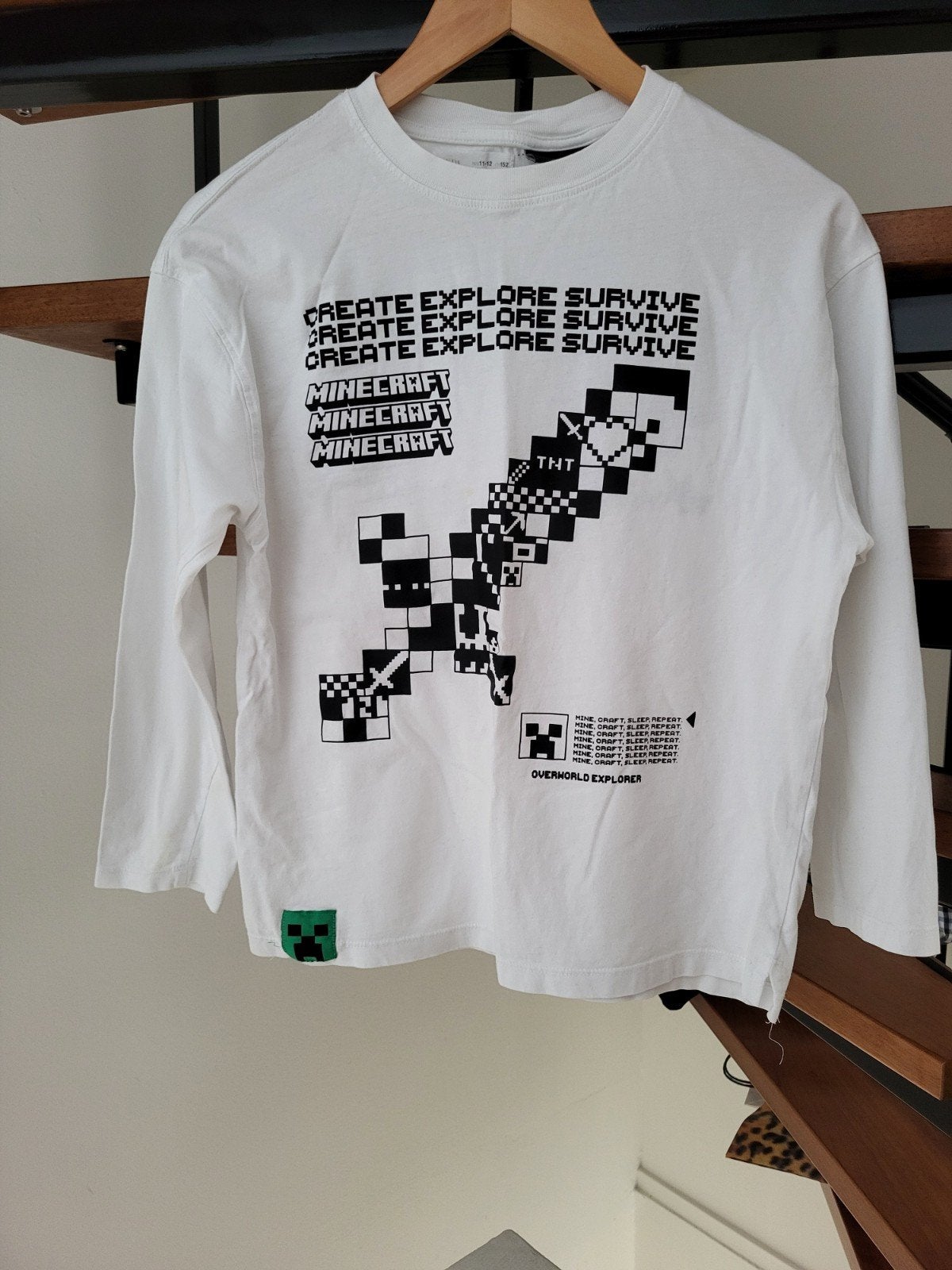 Zara Minecraft Longsleeve Maat 152 (11-12 jaar), Ophalen of Verzenden, Zo goed als nieuw, Zara, Shirt of Longsleeve