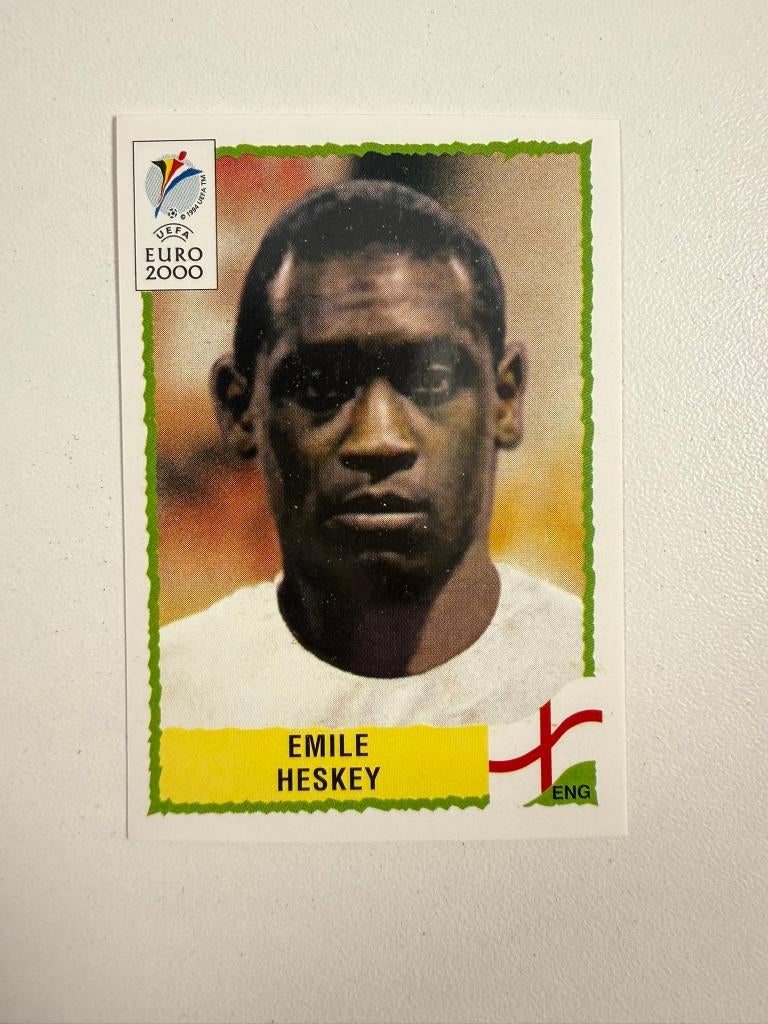 90 Emile Heskey Panini Euro 2000 Sticker, Ophalen of Verzenden, Nieuw, Buitenlandse clubs, Poster, Plaatje of Sticker