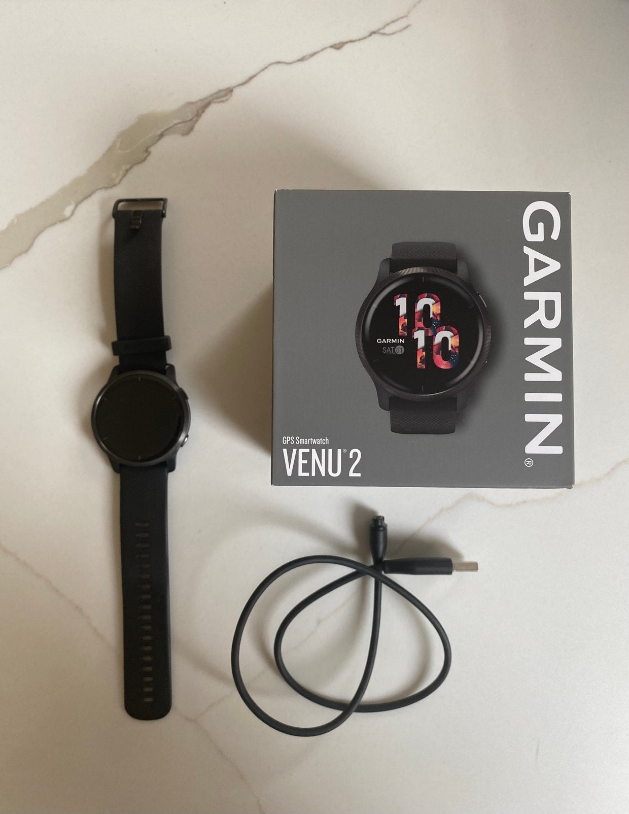 Garmin Venu 2 | Als nieuw in doos, Sieraden, Tassen en Uiterlijk, Smartwatches, Ophalen of Verzenden, Zo goed als nieuw, Zwart