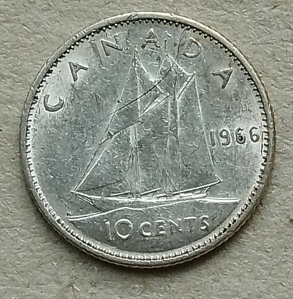 Canada, 10 cents 1966, Ophalen of Verzenden, Noord-Amerika, Losse munt, Zilver