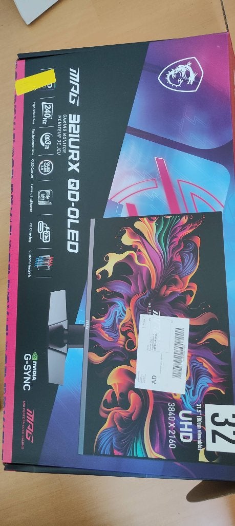 MSI MPG 321URX QD-OLED, Computers en Software, Monitoren, Zo goed als nieuw, 201 Hz of meer, DisplayPort, HDMI, Thunderbolt, USB-C