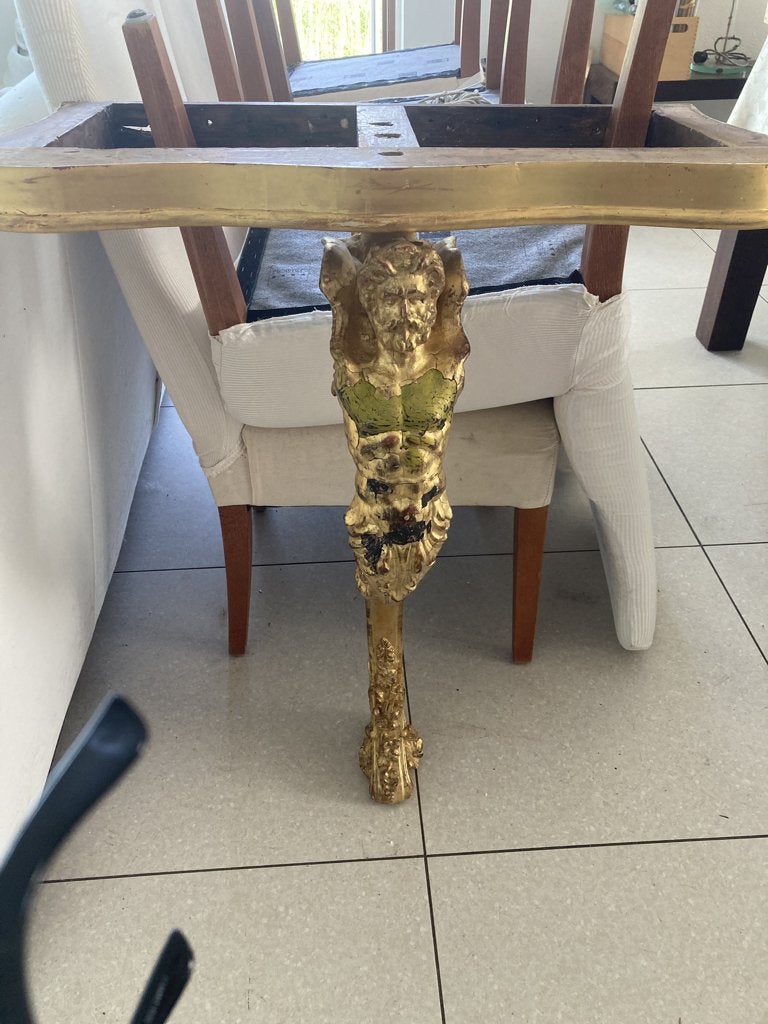 console muurtafel antiek goud marmer, Ophalen