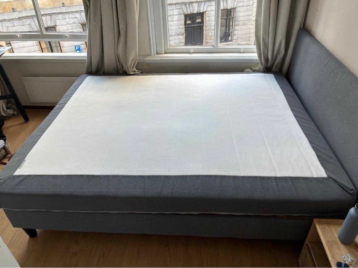 IKEA boxspring en matras 160x200cm SÄBÖVIK tweepersoons bed, Huis en Inrichting, Ophalen, Zo goed als nieuw, Tweepersoons, 180 cm