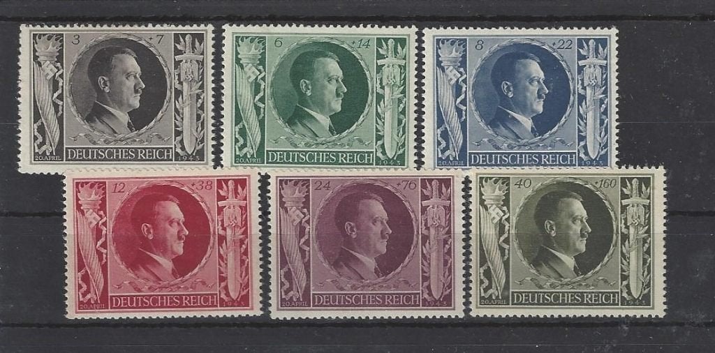Historie Duitse Rijk, postzegels 54e verjaardag Adolf Hitler, Verzenden, Overige soorten, Duitsland, Overige typen