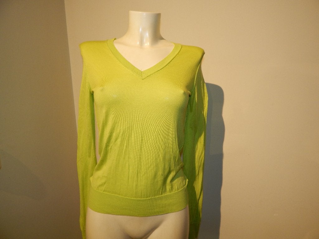 Dolce & Gabbana fijn gebreide trui met zijde lime mt S, Dolce & Gabbana, Verzenden, Maat 36 (S), Gedragen