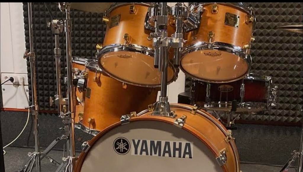 Yamaha Maple Custom Drumstel - 6-delig met Sabian Bekkens, Ophalen, Zo goed als nieuw, Yamaha
