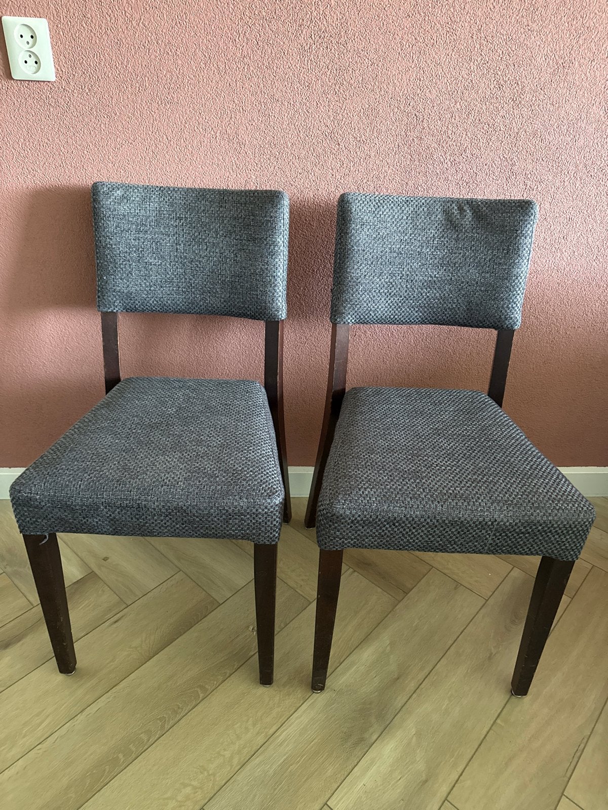 Set van 2 grijze stoelen, Ophalen, Gebruikt, Twee, Grijs