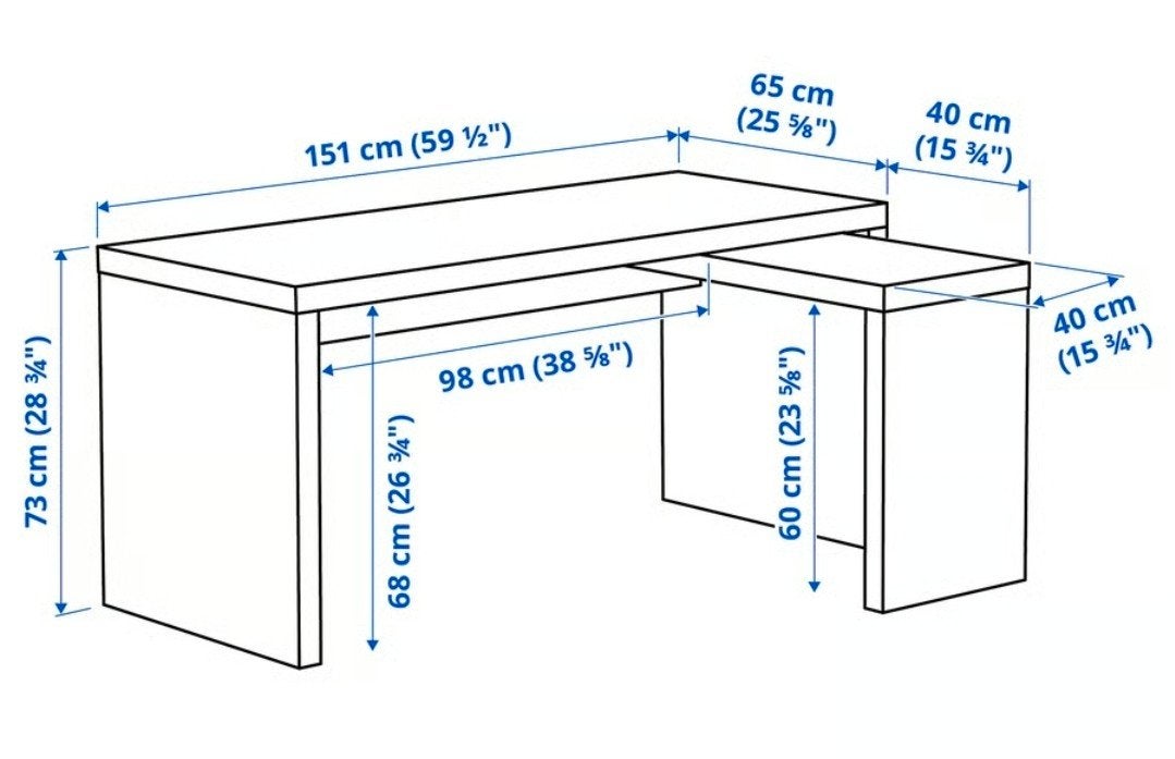 GRATIS IKEA beuken Malm Bureau met aanvulling, Huis en Inrichting, Bureaus, Ophalen, Opbergruimte, Gebruikt, Spaanplaat of MDF