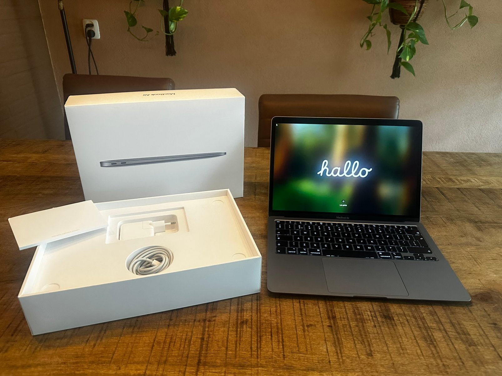 Macbook Air 13” 2020 Touch ID Nieuwstaat 256GB, 256 GB, Qwerty, 8 GB, 13 inch