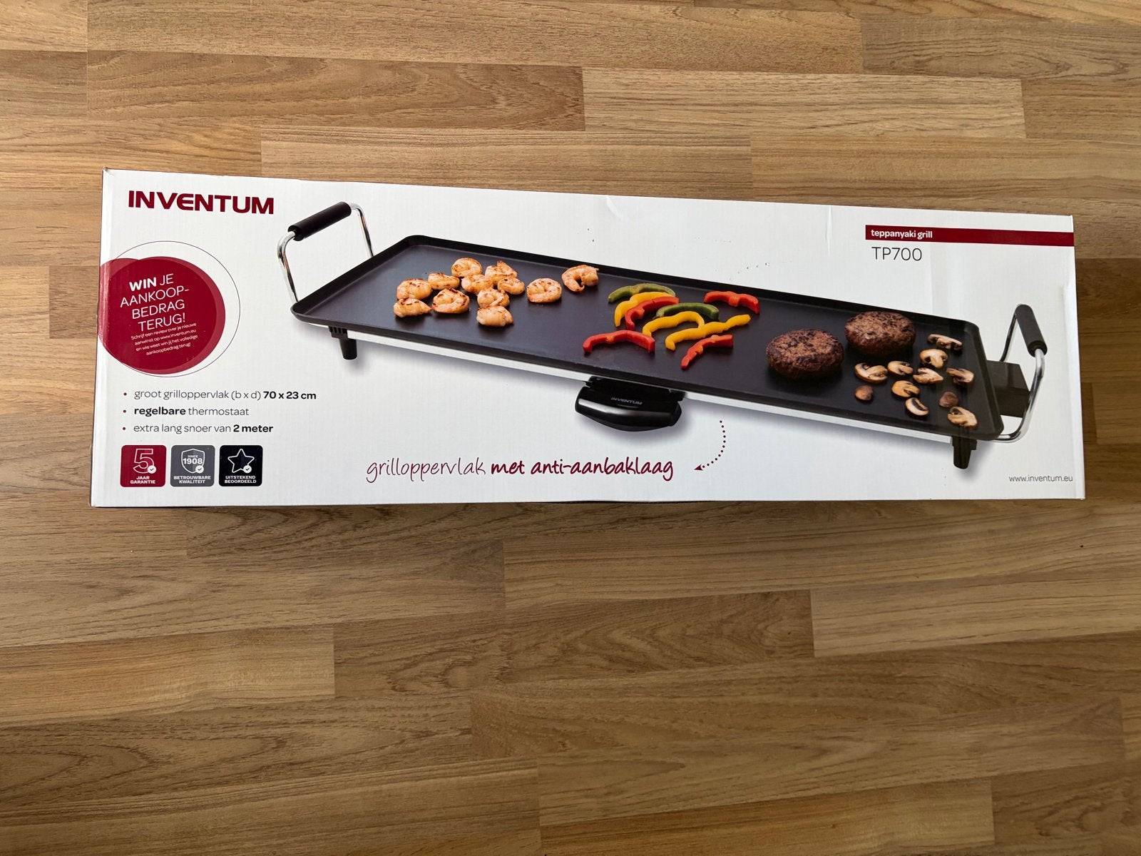 Inventum Teppanyaki Grillplaat TP700 - Anti-aanbaklaag, Ophalen of Verzenden, Nieuw, Tafelgrill