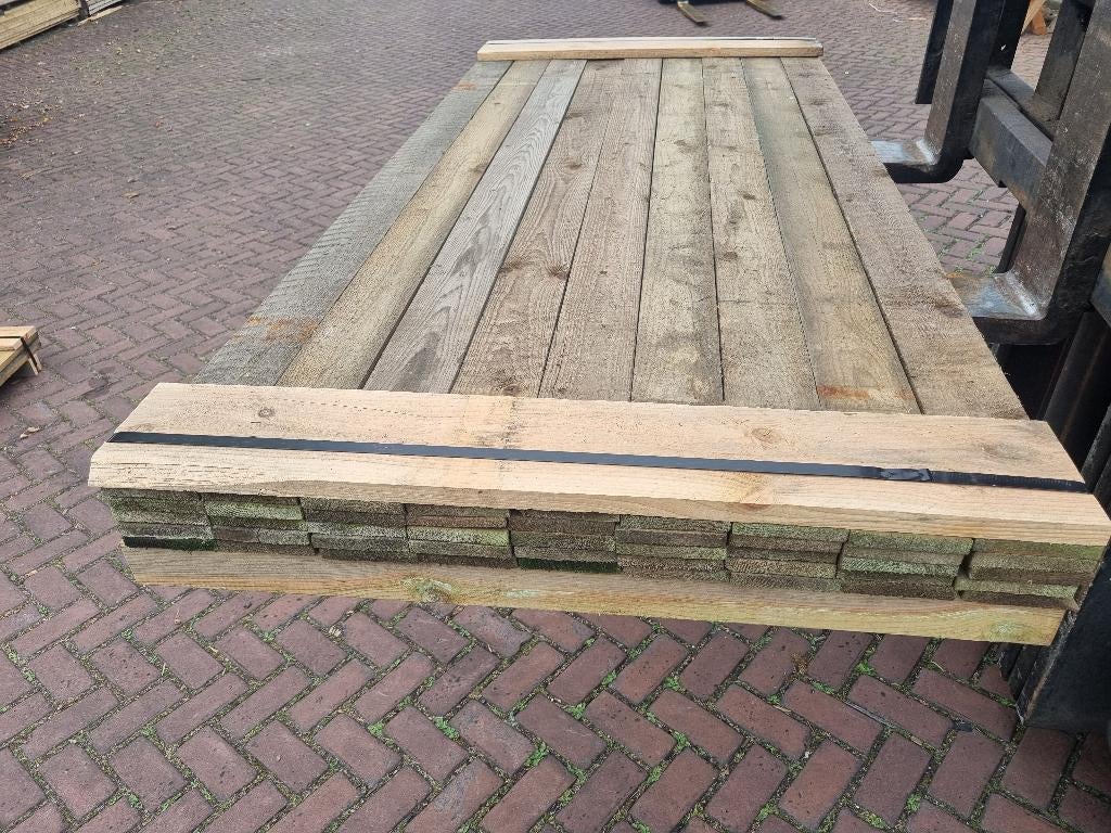 42 Planken geïmpregneerd +/- 1.5x10.0 cm - nr: TP625, Ophalen, Nieuw, 180 tot 250 cm, Planken