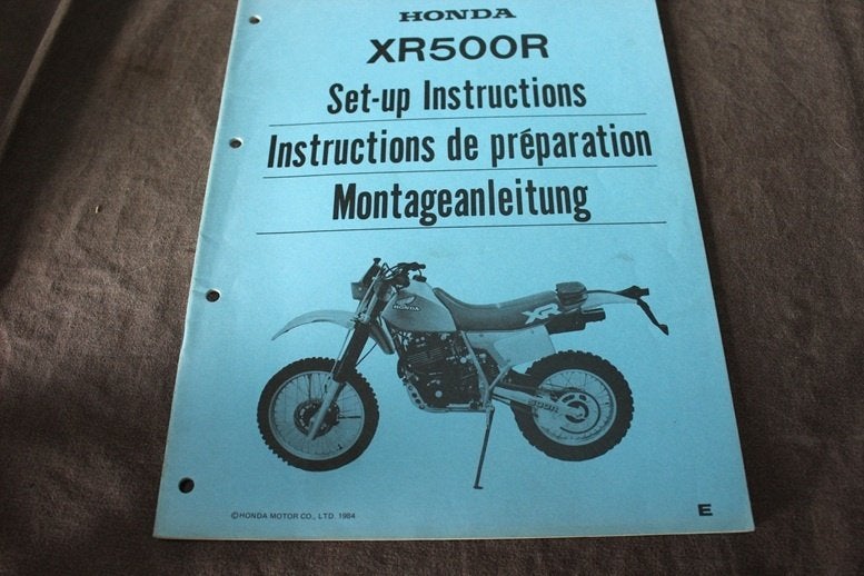 Honda XR500R 1984 motorcycle set up manual XR500 R, Ophalen of Verzenden, Honda