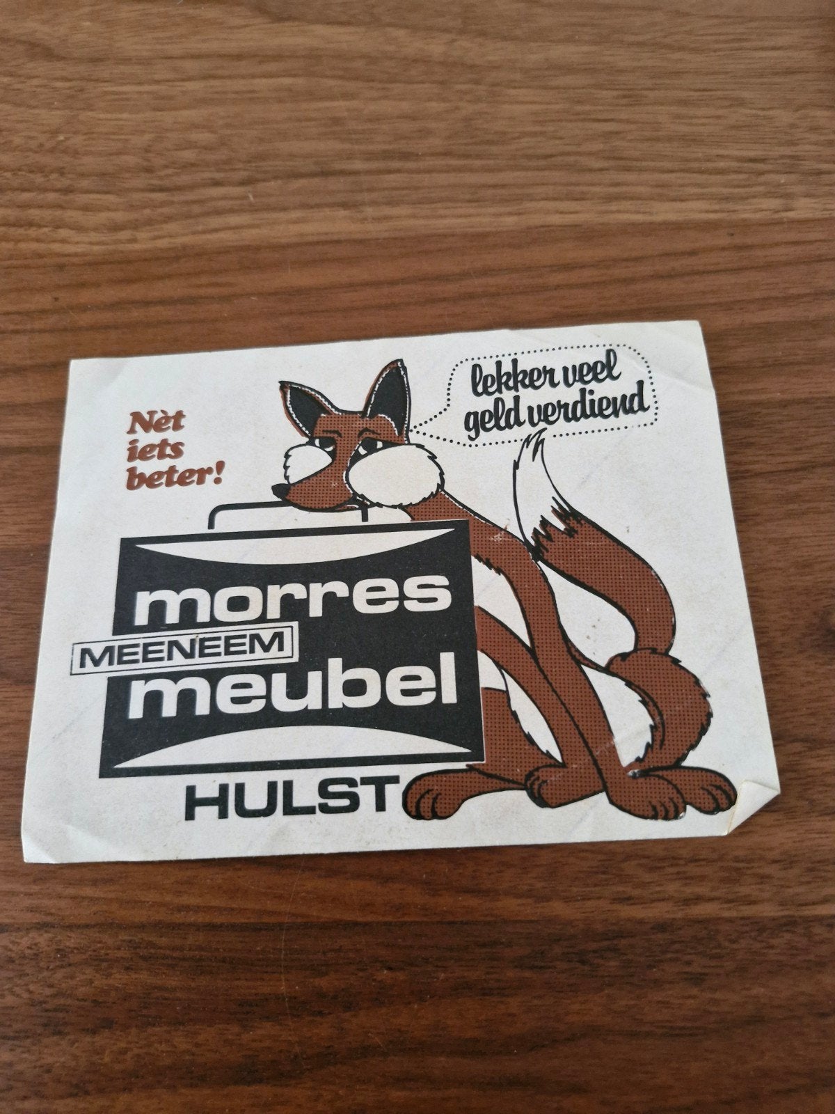 523 Vintage Morres Meeneem Meubel Hulst Sticker, Ophalen of Verzenden, Zo goed als nieuw, Overige typen