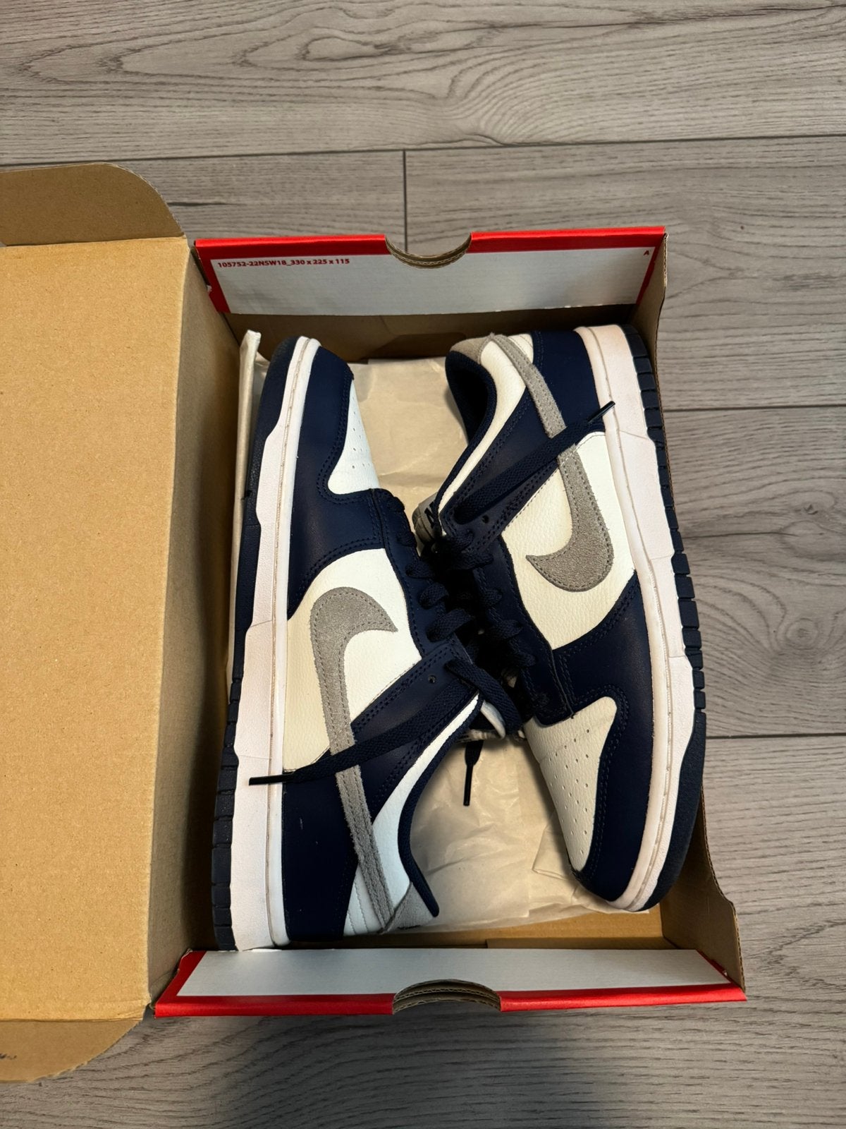 Nike Dunk Low Midnight Navy/Smoke Grey, Kleding | Heren, Schoenen, Ophalen of Verzenden, Zo goed als nieuw, Blauw