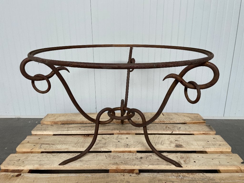 René Drouet verguld Smeedijzeren Brocante salontafel Vintage, Ophalen, 50 – 75, Gebruikt, 50 tot 100 cm