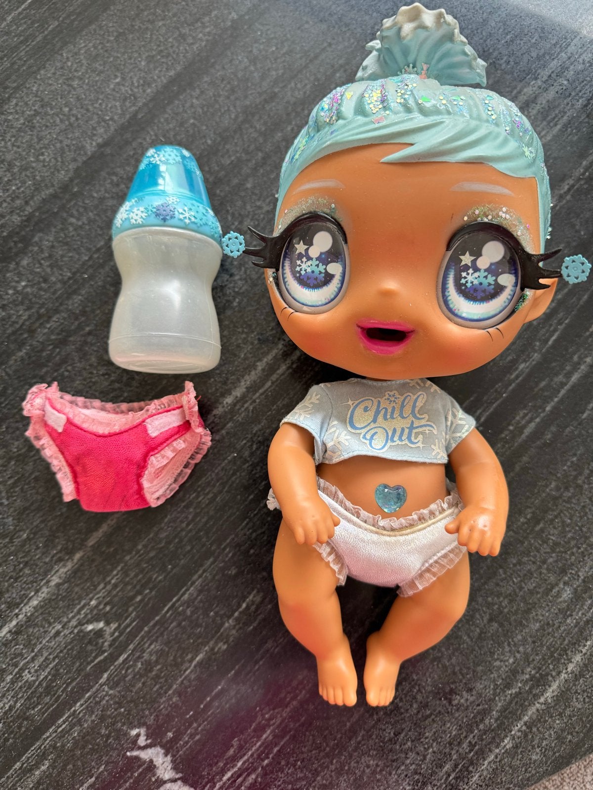 Glitter Babyz Ice Pop - Drinkt en plast, Kinderen en Baby's, Speelgoed | Poppen, Ophalen of Verzenden, Gebruikt, Babypop