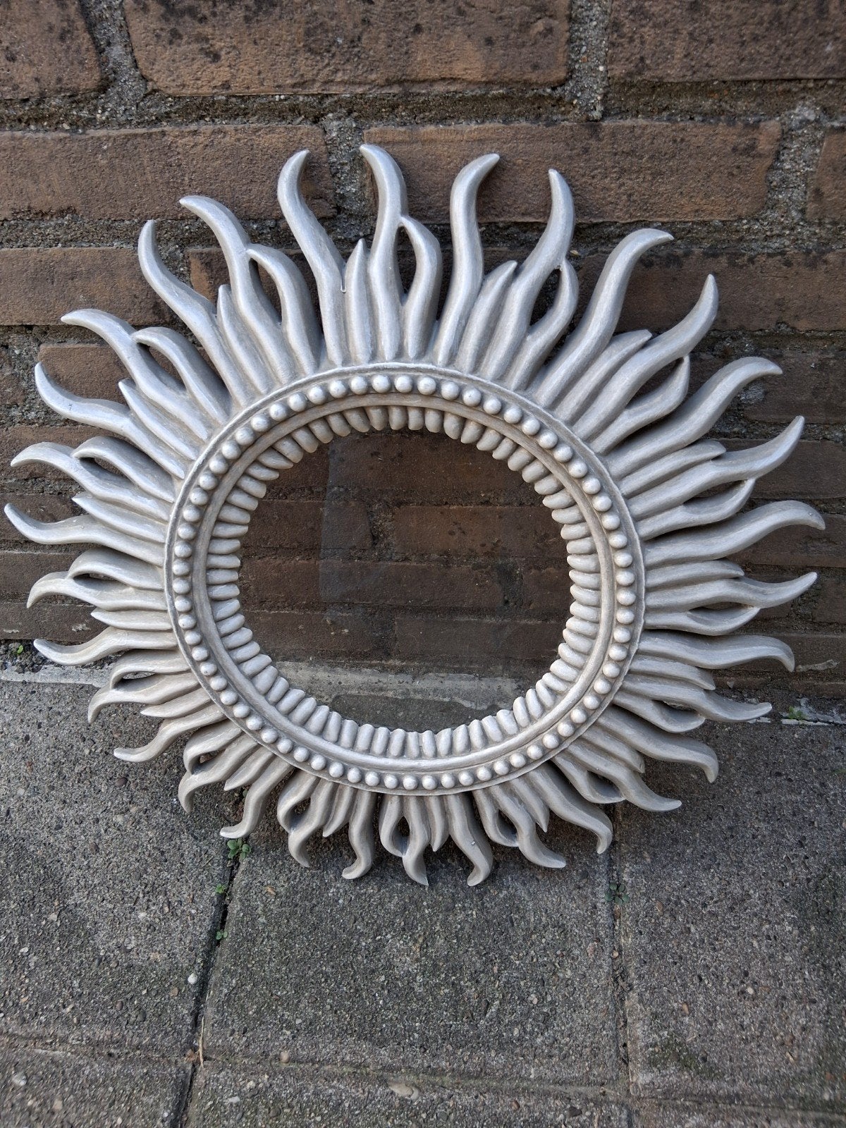 Luxe Zonnen Spiegel 50 cm - Geen Plastic (Vensterglas), Minder dan 50 cm, Gebruikt, Rond, Ophalen of Verzenden