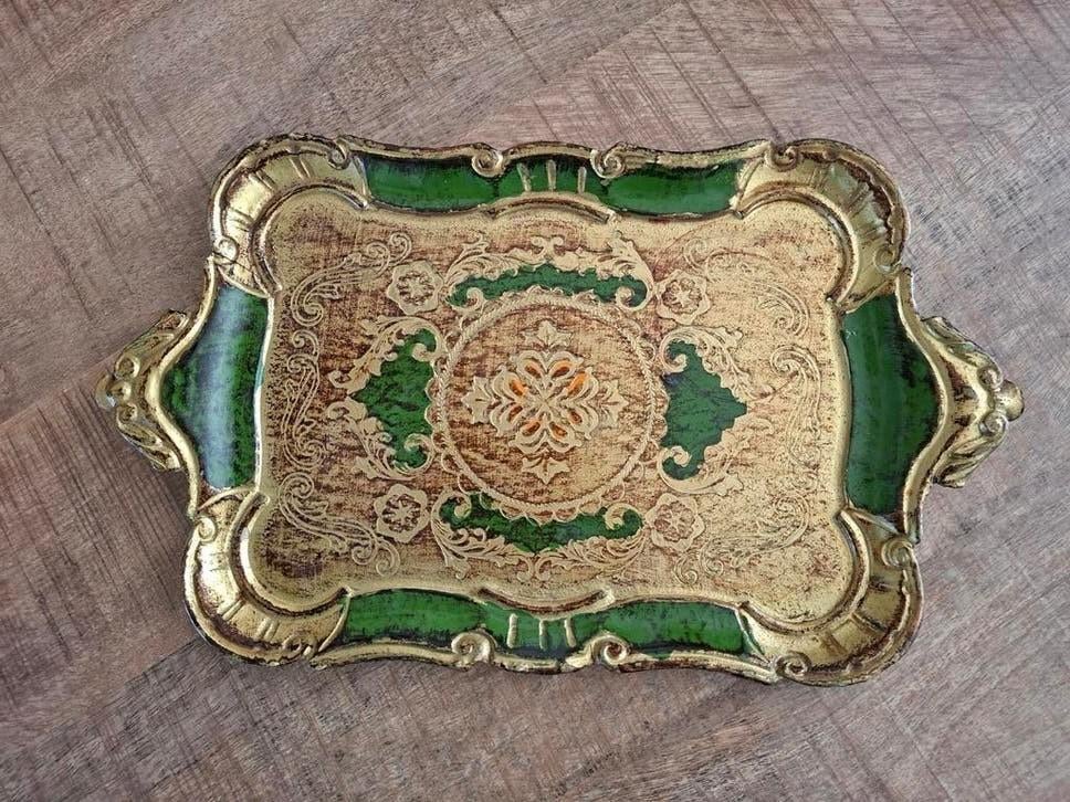 Italiaans, Florentijns dienblad, Huis en Inrichting, Woonaccessoires | Dienbladen, Ophalen of Verzenden, Hout