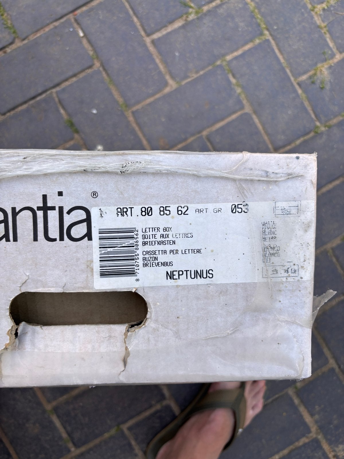 Brabantia Neptunus Brievenbus - Wit, Nieuw in Doos, Tuin en Terras, Ophalen, Staal, Nieuw, Wandbrievenbus