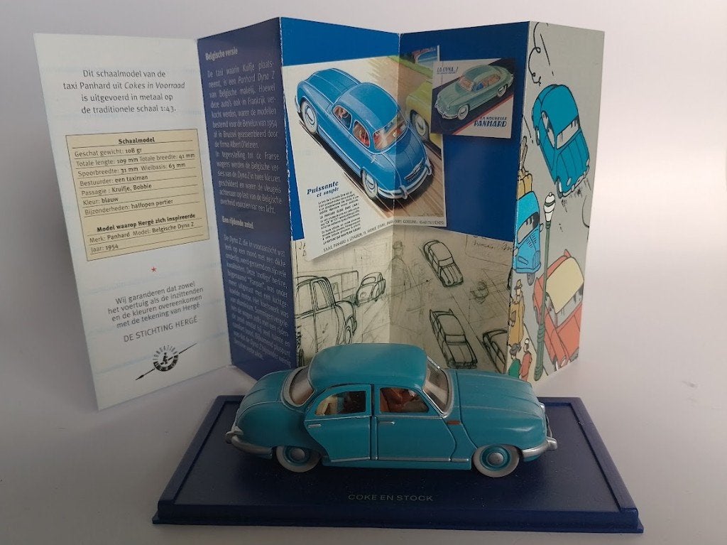 Panhard Dyna Z, model 1954 Herge Moulins 1:43,Kuifje serie, Ophalen of Verzenden, Zo goed als nieuw, Auto, Overige merken