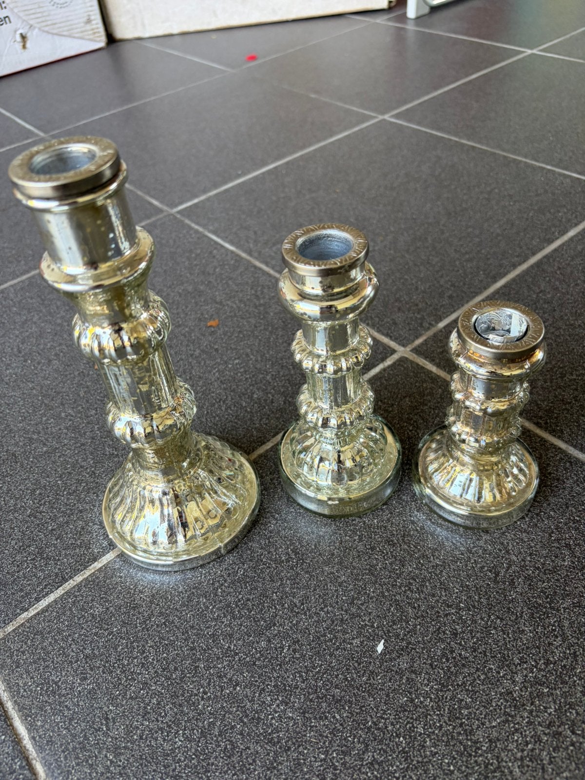 3 Sandra Rich kandelaars Antique Silver – set, Ophalen, Overige materialen