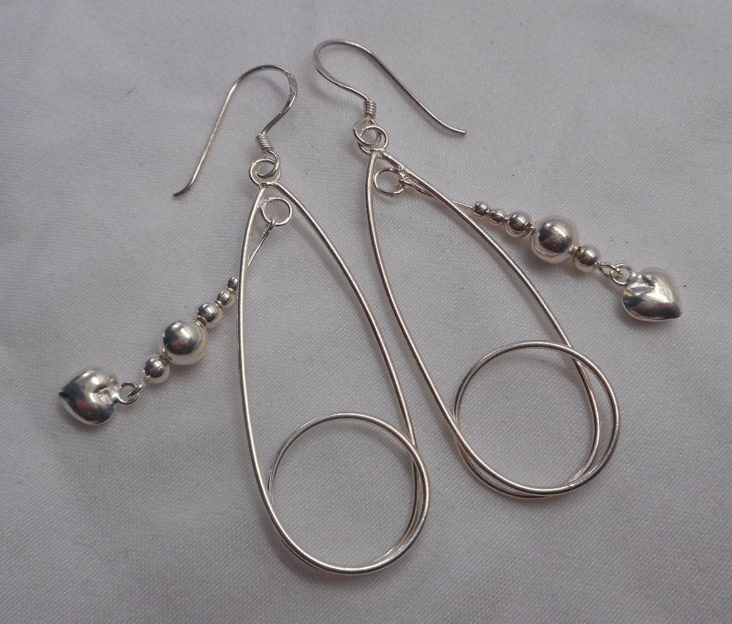 Zilveren hang oorbellen nr.318, Hangers, Verzenden, Zo goed als nieuw, Zilver