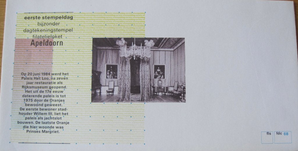 eerstedag envelop filatelieloket Apeldoorn - fdc 68, Ophalen of Verzenden, Onbeschreven, Nederland