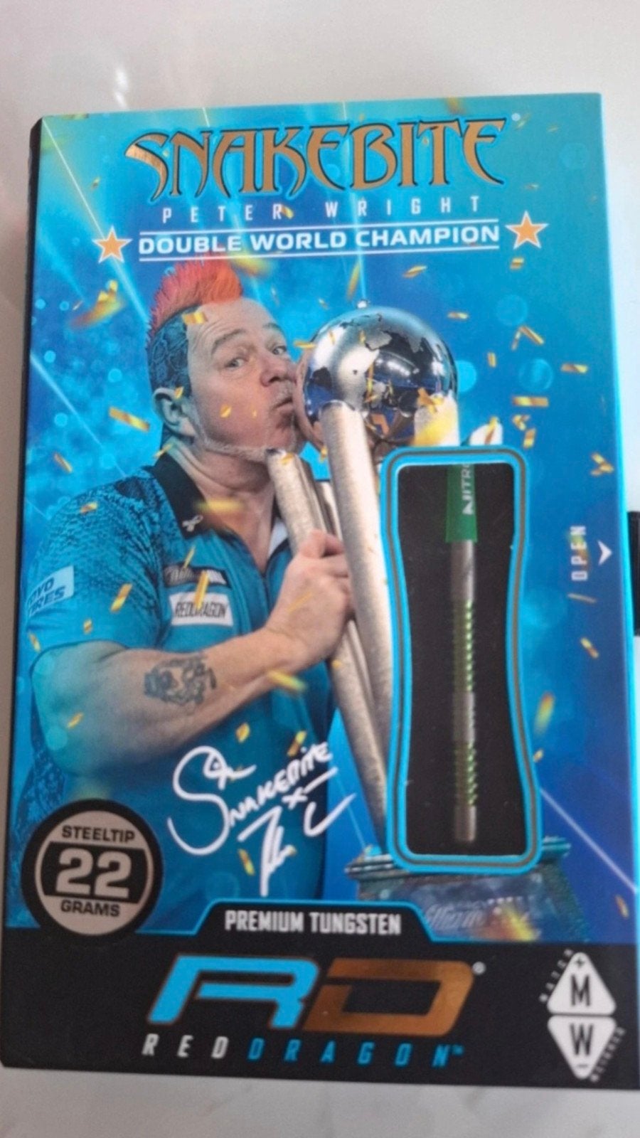 Peter Wright World Champion 22 gram, Sport en Fitness, Darts, Ophalen of Verzenden, Zo goed als nieuw, Pijlen