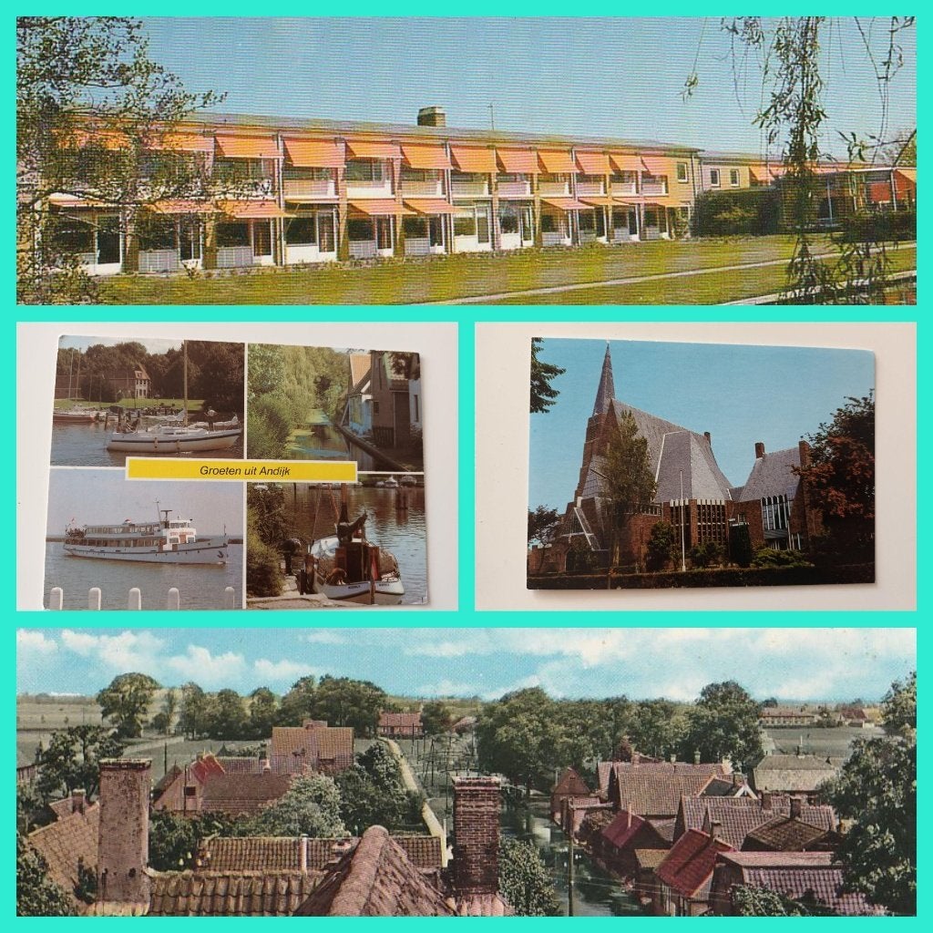 4 kaarten van Andijk, Noord Holland, Ophalen of Verzenden, 1960 tot 1980, Noord-Holland