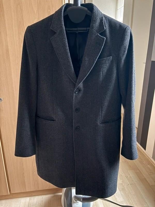 Italian Wool Cashmere Men Trenchcoat, Zo goed als nieuw, Grijs, Trenchcoat, Verzenden