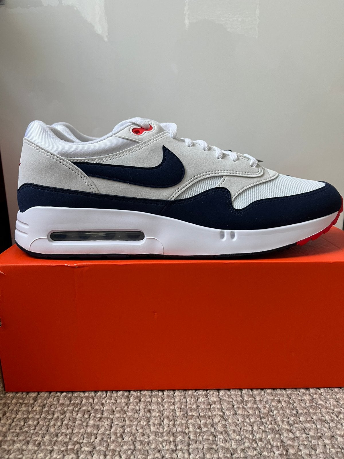 Nike air max 1 “Golf” DS / 45,5, Kleding | Heren, Schoenen, Ophalen of Verzenden, Nieuw, Blauw, Sneakers of Gympen