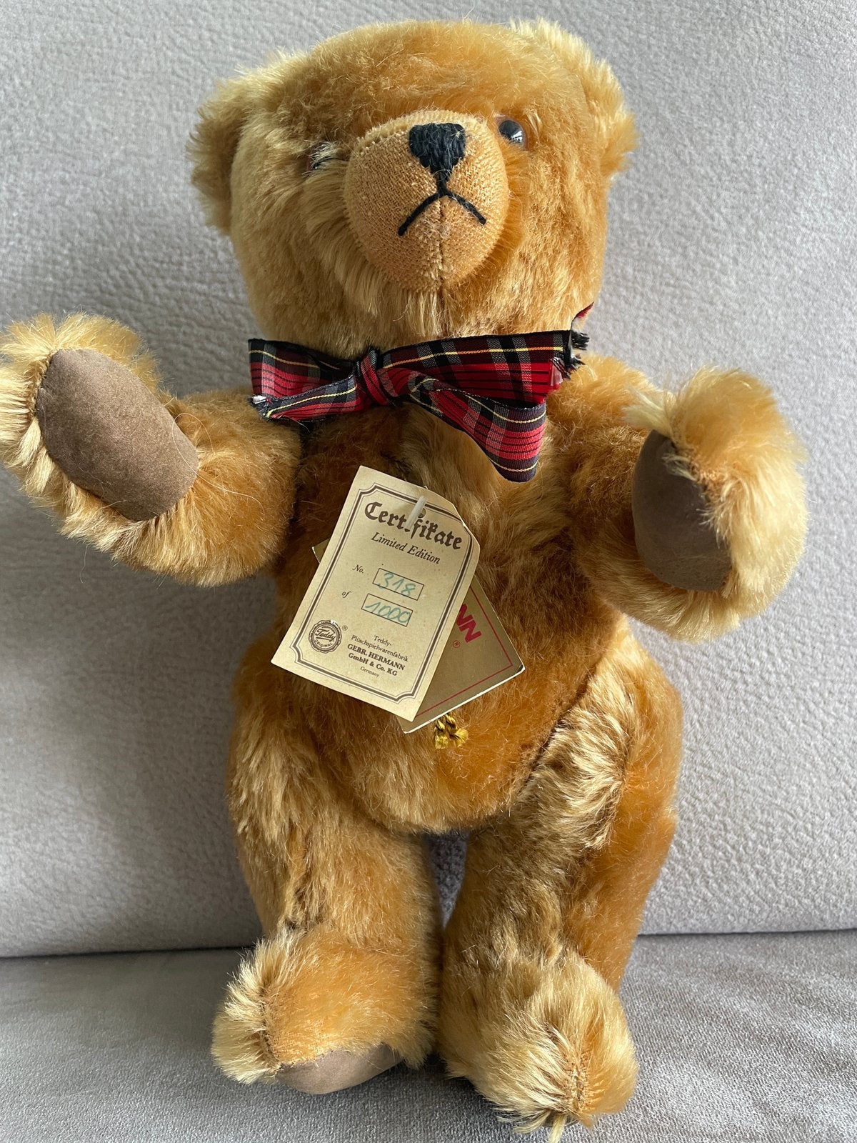 Hermann Teddy beer  (Limited Edition), Ophalen of Verzenden, Zo goed als nieuw, Stoffen beer, Overige merken