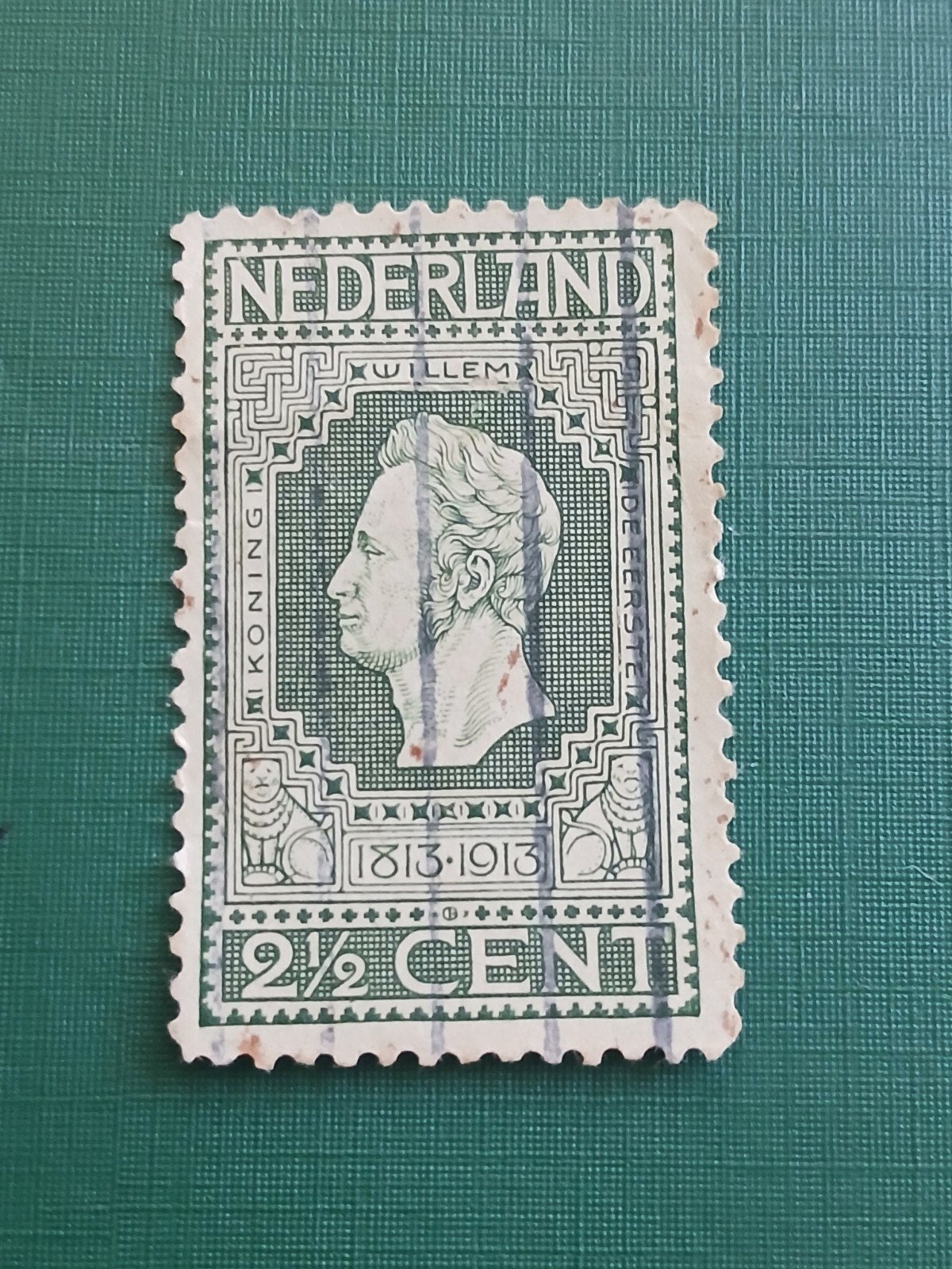 Nederlandse postzegel Willem I 1813-1913 2 1/2 cent, Ophalen of Verzenden