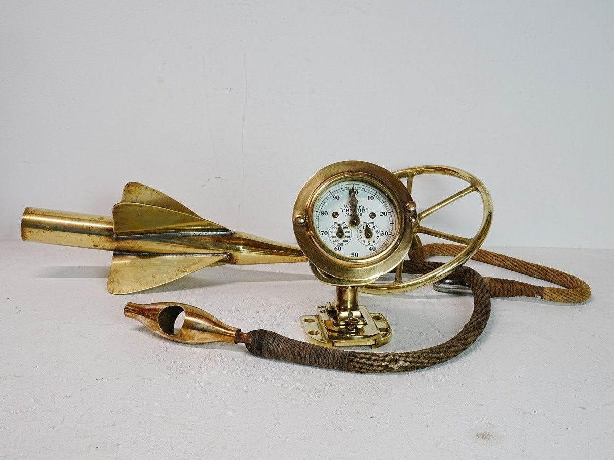 Antieke koperen scheepssnelheidsmeter 'Walker's Cherub', Ophalen of Verzenden, Gebruikt, Motorboot of Zeilboot