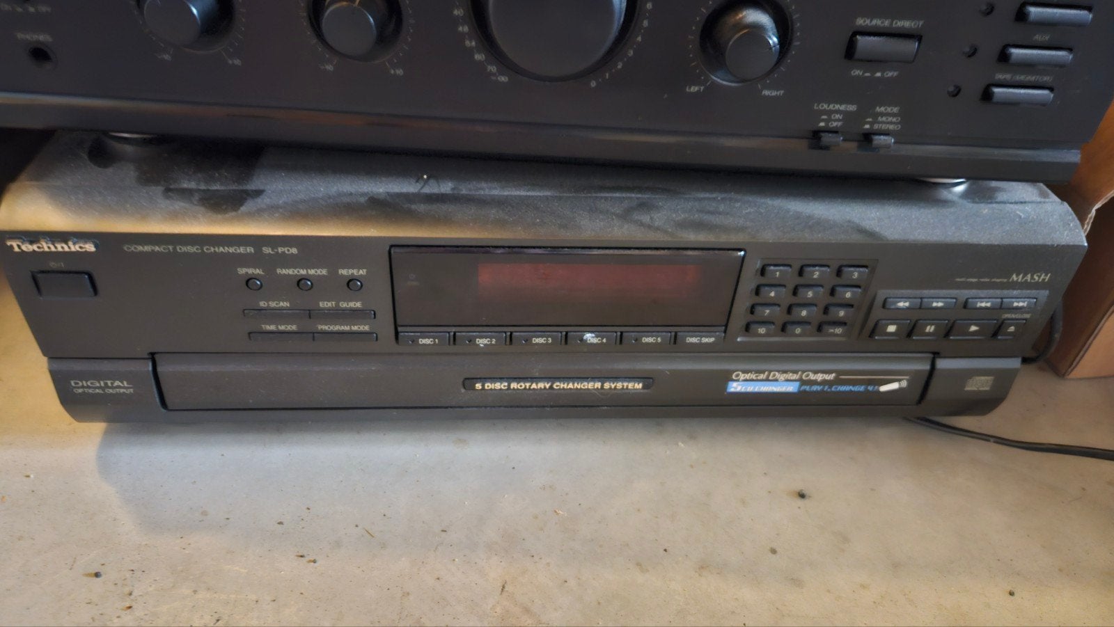Technics SL-PD8 Compact Disc Changer - 5-disc wisselaar, Ophalen, Gebruikt, Technics, Wisselaar